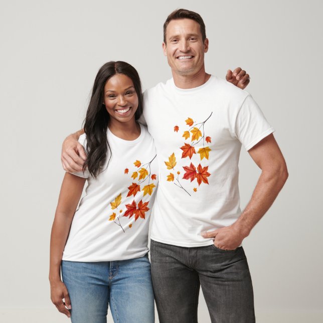 T-shirt Coloré Feuille d'érable d'automne (Unisexe)
