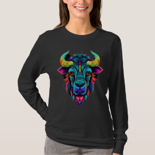 T-shirt Coloré Géométrique Zébu Bétail Taureau Vache Amour