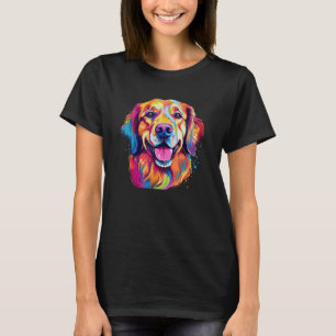 T-shirt Coloré Golden Retriever avec grands yeux Portrait
