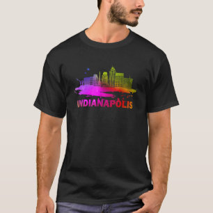 T-shirt Coloré Indianapolis Cityscape Souvenir Indianapo