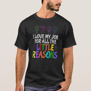 T-shirt Coloré J'Aime Mon Travail Pour Toutes Les Petites 