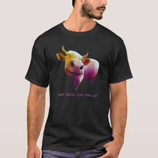 T-shirt Coloré J'aime vraiment les vaches Ok Animal de fer