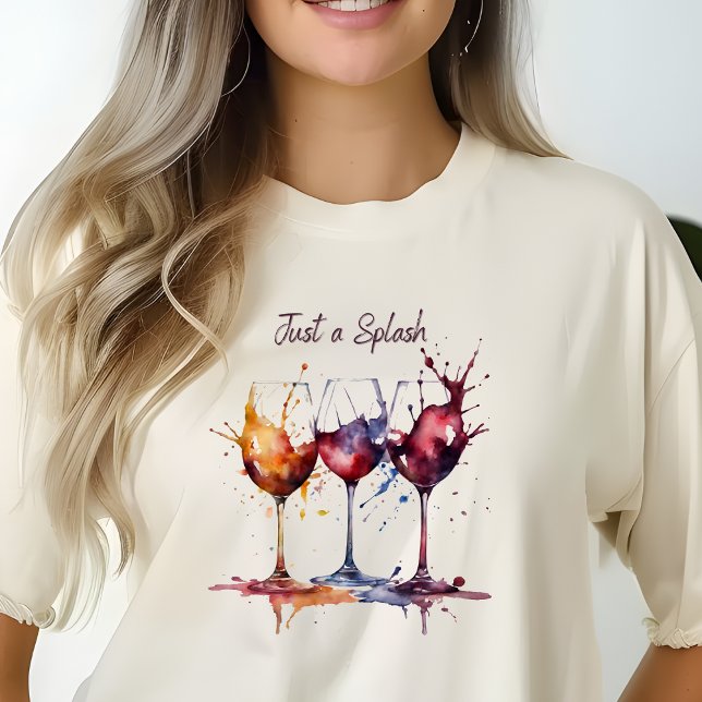 T-shirt Coloré juste un peu d'aquarelle de vin (Créateur téléchargé)