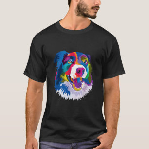 T-shirt Coloré Mignonne Bordure Collie Vibrant Canine Chio