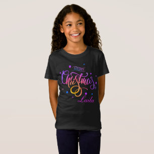 T-Shirt Coloré Mignonne Joyeux Noël Correspondant Famille