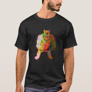 T-shirt Coloré Paint Splash Angry Dog Pitbull