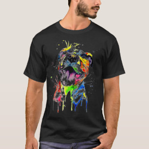 T-shirt Coloré Pitbull Terrier Amoureux des chiens Papa Ma