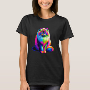 T-shirt Coloré Pop Art Himalayen Chat Persan