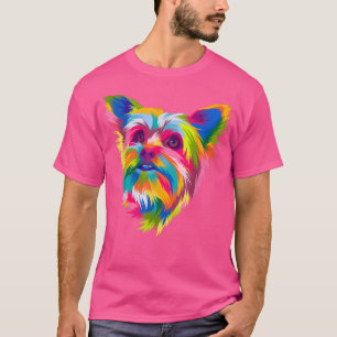 T-shirt Coloré Pop Art Yorkshire Terrier Portrait Yorkie
