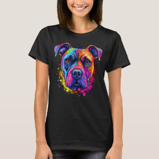 T-shirt Coloré Pop Staffordshire Bull Terrier Staffy