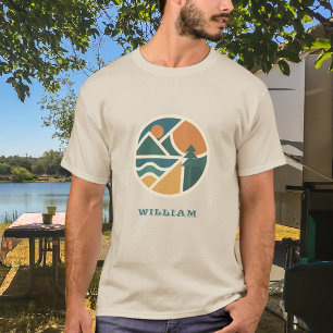 T-shirt Coloré Retro Mountain Adventure Camping