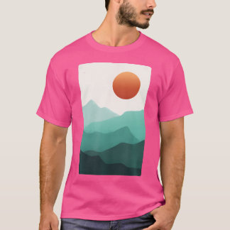 T-shirt Coloré Sunset Mountain Adventure Design Extérieur