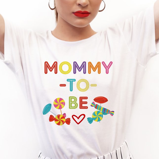 T-shirt Coloré Sweet Fun Bonbon Maman À Être (Candy Mommy To Be Shirt)