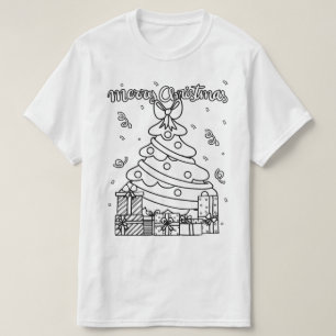 T-shirt Colorez votre propre arbre de Noël Travail de Noël