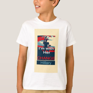 T-shirt Colorful 2016 Je suis avec son vote pour Hillary U