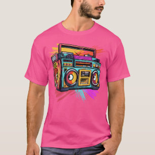 T-shirt Colorful 90S Hip hop Radio Musique Ghetto Blaster