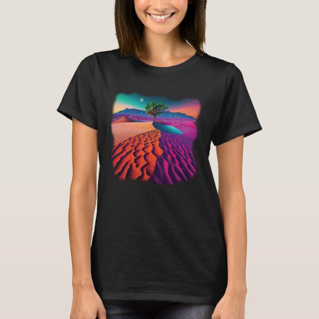 T-shirt Colorful and Surreal Desert Landscape Artwork (Devant)