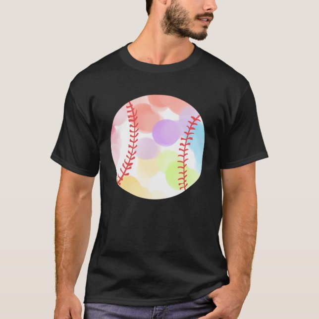 T-shirt Colorful Baseball Baseball Player (Devant)