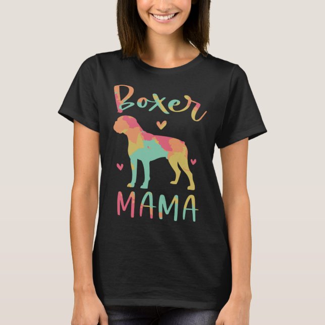 T-shirt Colorful Boxer Dog Watercolor (Devant)