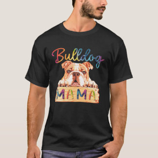 T-shirt Colorful Bulldog Mama Dog Mom