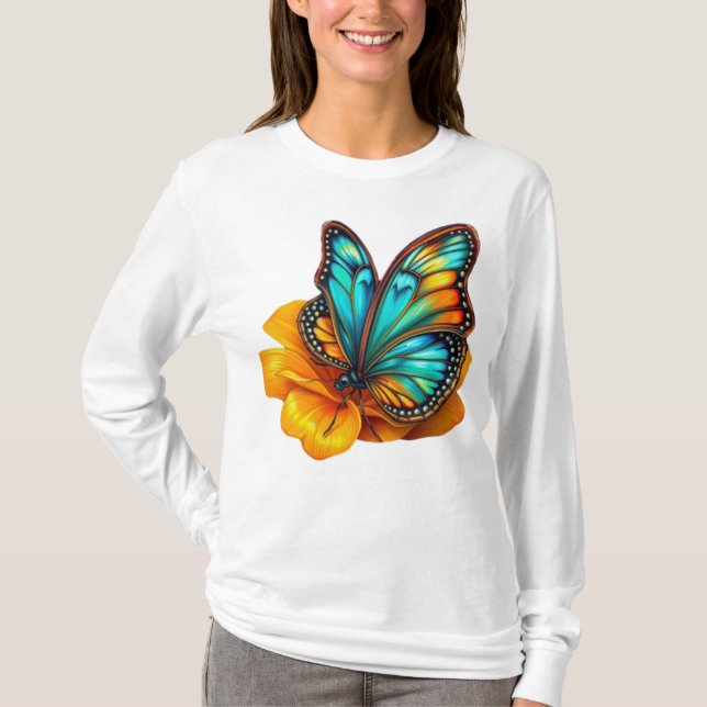 T-shirt colorful butterfly art (Devant)
