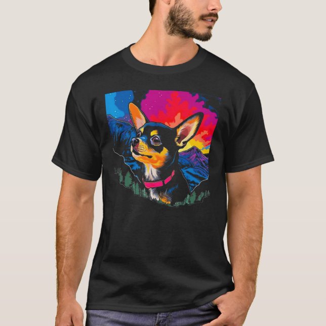 T-shirt Colorful Chihuahua Dog (Devant)