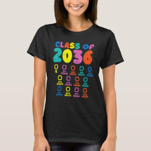 T-shirt Colorful Class Of 2036 Checklist Kindergarten Grow