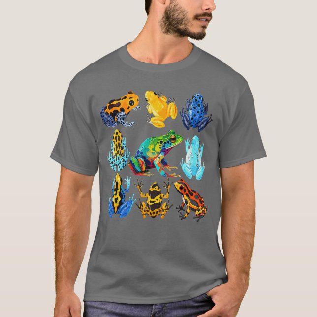 T-shirt Colorful Collection of Poison Dart Frogs Beautiful (Devant)