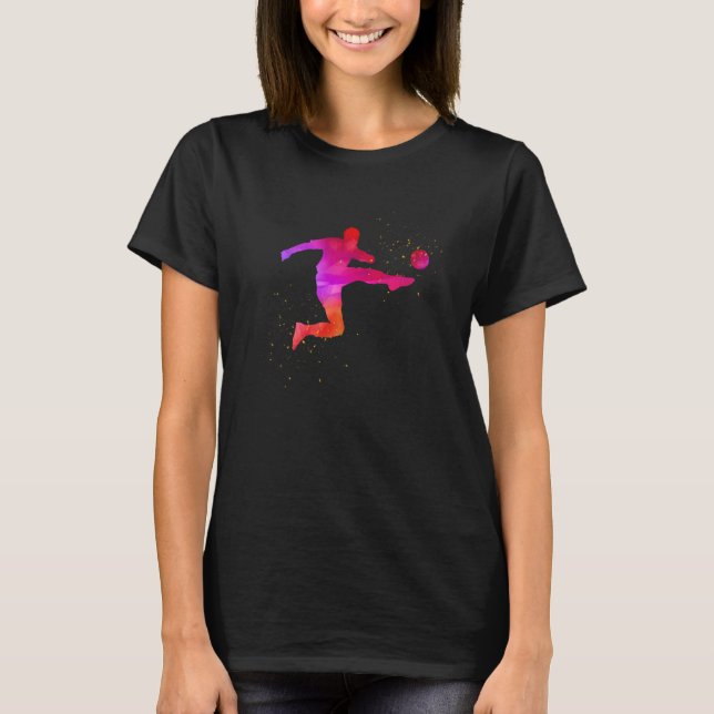 T-shirt Colorful Color Splash Soccer Player Team  (Devant)
