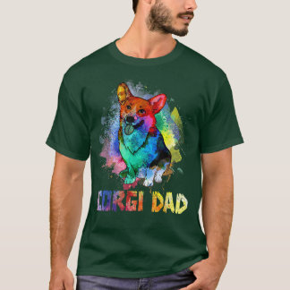 T-shirt Colorful Corgi Dad Funny Corgi Dog Lover Happy Fat