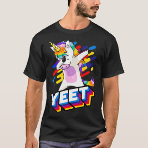 T-shirt Colorful Dabbing Dancing Unicorn Célébration Yeet