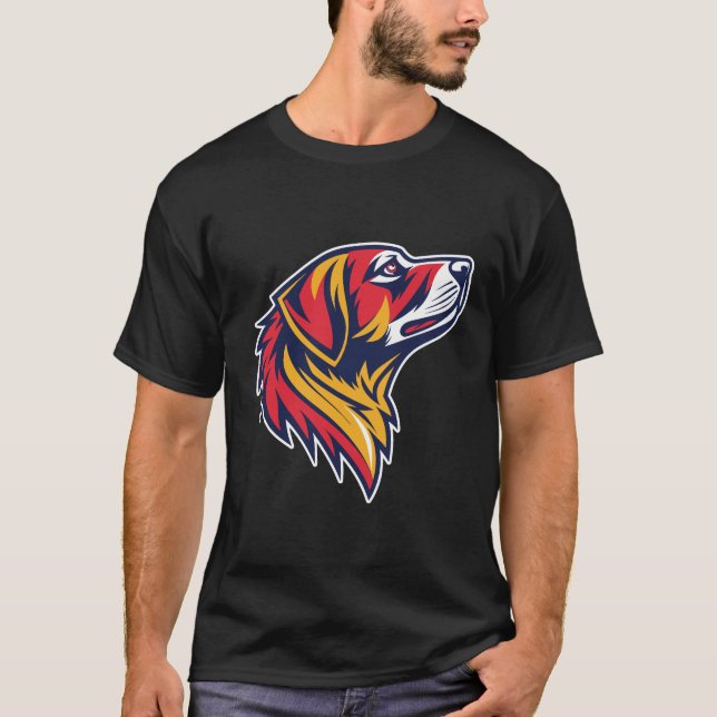 T-shirt Colorful Dog Head Graphic (Devant)