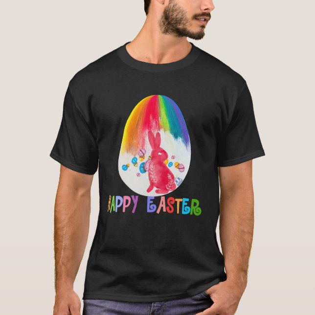 T-shirt Colorful Easter Egg Happy Easter (Devant)