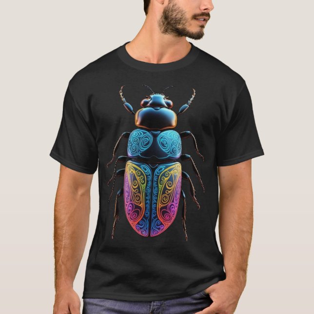 T-shirt Colorful Egyptian  Beetle – Pharaonic Art Design (Devant)