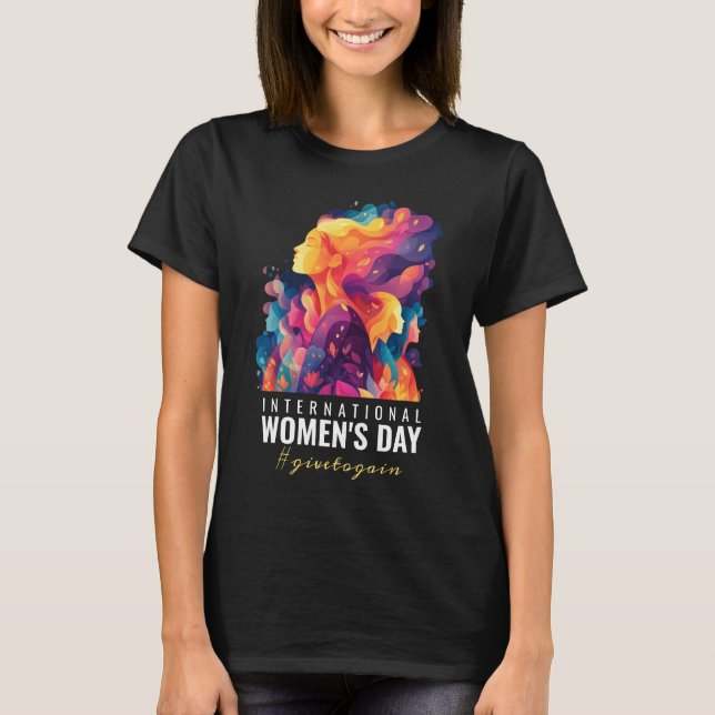 T-shirt Colorful Faces Abstract Women's Day | IWD (Devant)