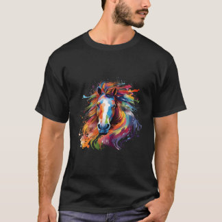 T-shirt Colorful Faroese Pony Horse Splash