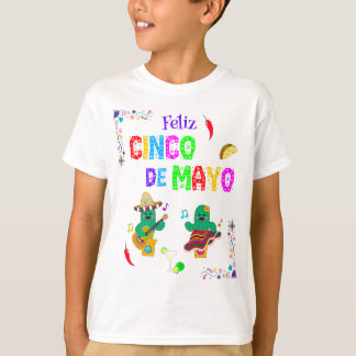 T-shirt Colorful Festive Cinco de Mayo 2025 Dancing Cactus