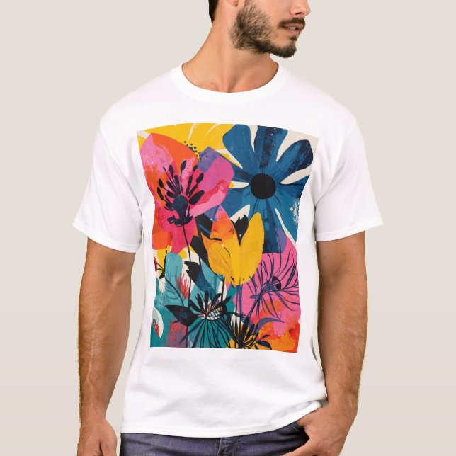 T-shirt Colorful flowers (Devant)