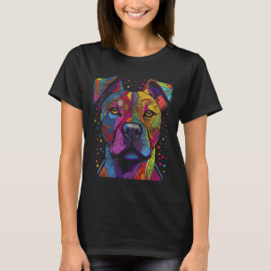 T-shirt Colorful Funny Rainbow staffordshire pitbull psych