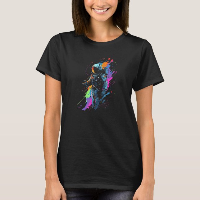T-shirt Colorful Galaxy Astronaut Cool Space Traveller Ast (Devant)