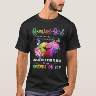 T-shirt Colorful Gemini Girl