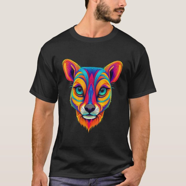 T-shirt Colorful Geometric Rainbow Suricate Meerkat Pop An (Devant)