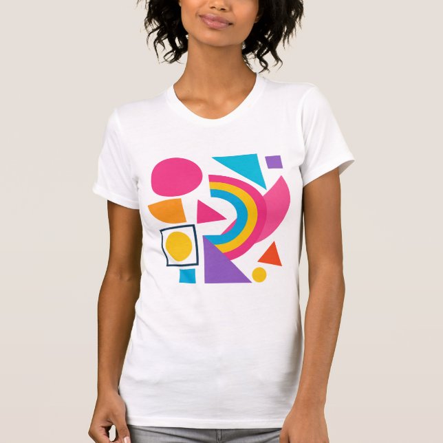T-shirt Colorful Geometric Shapes – Abstract Modern Design (Devant)