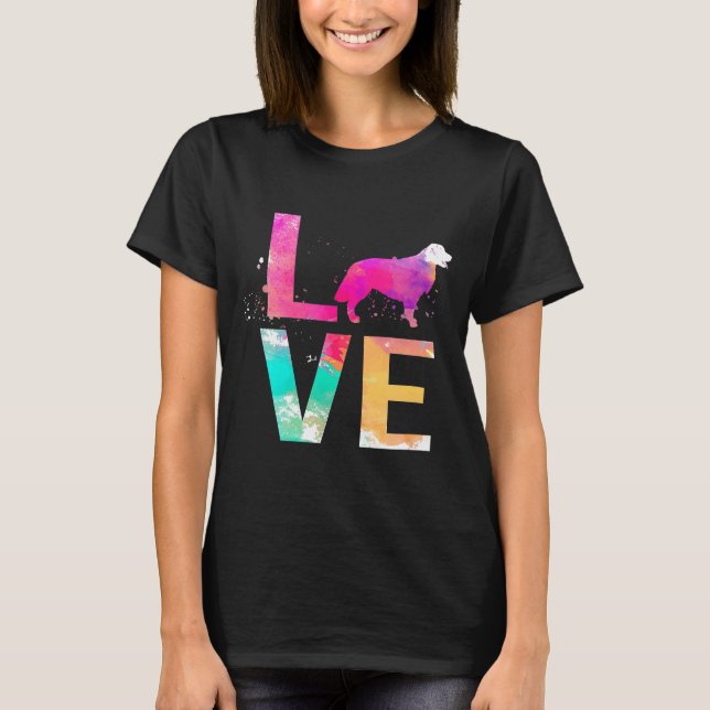 T-shirt Colorful Golden Retriever Dog (Devant)