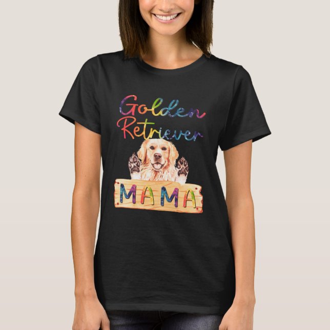 T-shirt Colorful Golden Retriever Mama  Dog Mom (Devant)