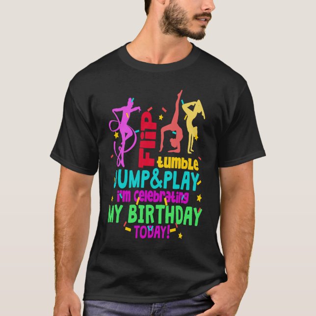 T-shirt Colorful Gymnast Girl Gymnastics Birthday (Devant)