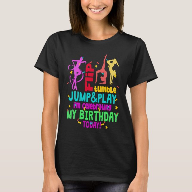 T-shirt Colorful Gymnast Girl Gymnastics Birthday (Devant)