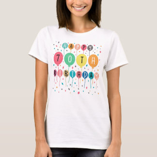 T-shirt Colorful Happy 70e anniversaire