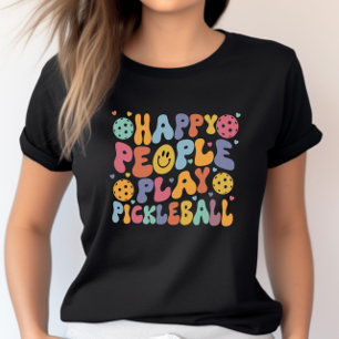 T-shirt Colorful Happy People Jouer Pickleball