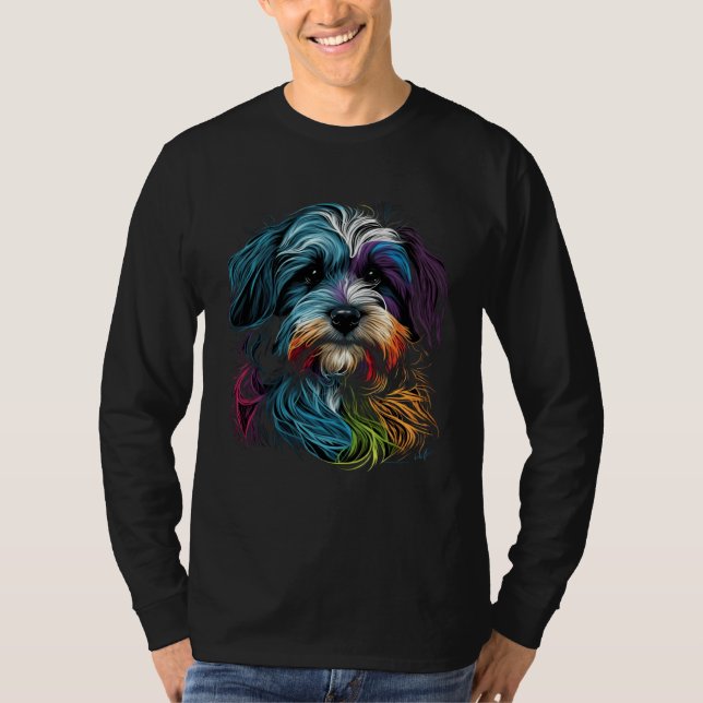 T-shirt Colorful Havanese Face Painting  Animals Dog (Devant)